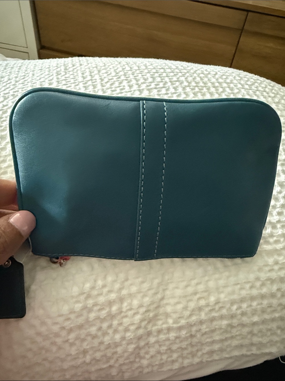 COACH Teal Leather Wristlet - Picture 3 of 7